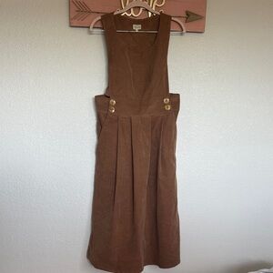 Brown Corduroy Pinafore Dress